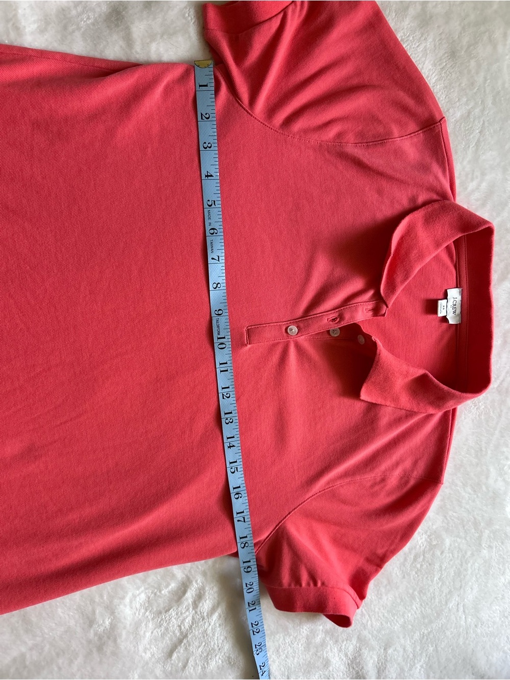 J. Crew Coral Short Sleeve Polo Dress Knee Length Size Medium Cotton - Picture 11 of 12